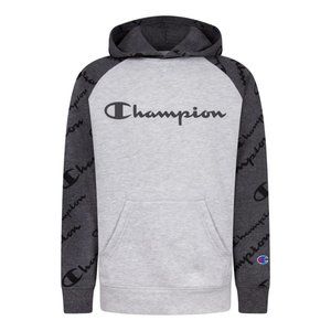 CHAMPION Little Boys Diagonal Script Raglan Fleece Hoodie Size 5